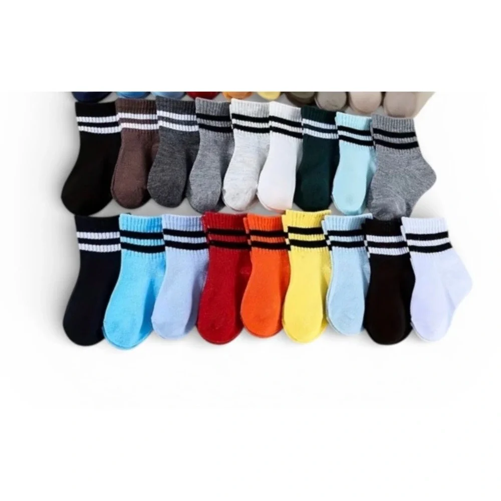 All Seasons Athletic Kids Retro Socks SMALL 2-5 YO Cushioned Ribbed Colorful 5pk